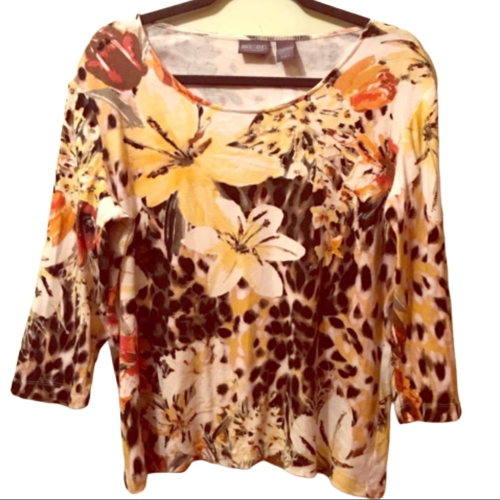 Chico’s Floral Long Sleeve Top Size 2